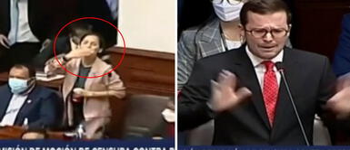 Sigrid Bazán tuvo fuerte altercado con su Alejandro Cavero. Parlamentario le pide a Sigrid Bazán que “abandone” el Congreso porque “nadie la extrañará”