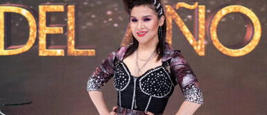 Ruby Palomino llegó a la semifinal de El artista del año. Foto: GV Producciones Ruby Palomino alza la copa del Artista del Año con majestuoso vestido elegante