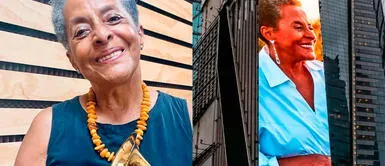 Spotify le rindió homenaje a Susana Baca al mostrar una foto suya en la famosa intersección. Foto: Susana Baca/Instagram Susana Baca emocionada tras homenaje en Times Square de Estados Unidos