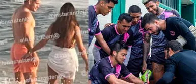 Rodrigo Cuba es el nuevo refuerzo de Sport Boys. 'Gato' Cuba y futbolistas del Boys miran el ampay de Melissa Paredes y Pancho Rodríguez, según un hincha