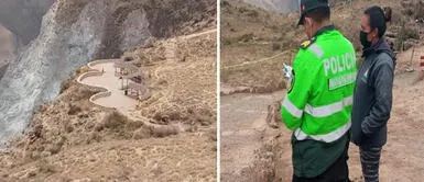 Responsables de la Autoridad Autónoma del Colca alertaron a la Policía. Foto: Autocolca Arequipa: todo sobre los turistas hallados sin vida y colgados en el mirador del Colca