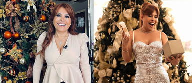 Magaly Medina cuenta la razón por la que tiene dos árboles Magaly cuenta que su primer árbol de Navidad fue de un balde con un tronco