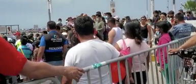 Playa Agua Dulce de Chorrillos presentó gran aglomeración de personas por Navidad. Foto: UPPI-LR Por segundo día se reportan largas colas para ingresar a playa Agua Dulce