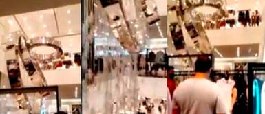Jockey Plaza: Candelabro se desprende en tienda de H&M, pero no evacúan a clientes Jockey Plaza: Candelabro se desprende en tienda, pero clientes no son evacuados