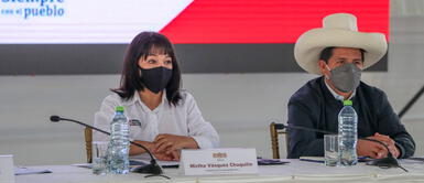 Pedro Castillo y Mirtha Vásquez dieron inicio a sesión descentralizada del Consejo de Ministros en Moquegua. Foto: PCM Pedro Castillo: “Estamos viendo la posibilidad de acelerar masificación del gas”