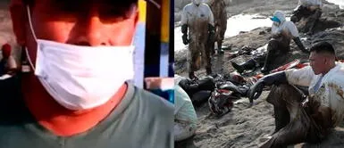 Repsol: pescadores limpian zonas afectadas por derrame de petróleo sin contrato Repsol: pescadores limpian zonas afectadas por derrame de petróleo sin contrato