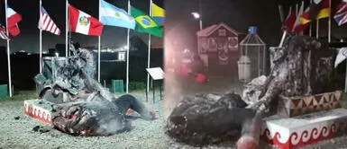 Trujillo: Delincuentes incendiaron por completo el Trujillo: delincuentes incendiaron por completo el "huaco de la fertilidad" de Moche