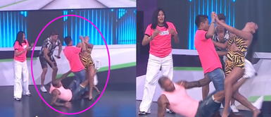 Jota Benz se cae en vivo 'Esto es Habacilar': Jota Benz sufre caída en vivo y termina haciendo caer a Angie Arizaga