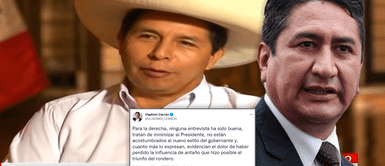 Vladimir Cerrón sobre críticas a Castillo por entrevistas: “Tratan de minimizar al presidente”. Cerrón sobre entrevista a Castillo en CNN: “No están acostumbrados al nuevo estilo del gobernante”