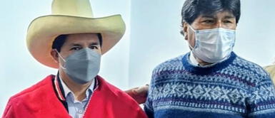 Pedro Castillo aceptó que antes de ser candidato apoyó el requerimiento boliviano en un foro realizado en el país vecino. Foto: Twitter/@evoespueblo Sobre acceso al mar a Bolivia: Castillo aseguró que es una idea pero "le consultará al pueblo"