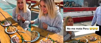 La escena se ha vuelto viral en las redes. Viral: joven de EE.UU. prueba cebiche peruano y chileno y su reacción sorprende en redes