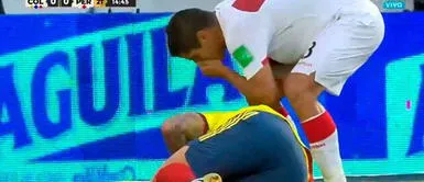 Aldo Corzo cuestionó en pleno partido a James Rodríguez. Aldo Corzo le dice de todo a James Rodríguez por fingir un penal en el Colombia vs. Perú