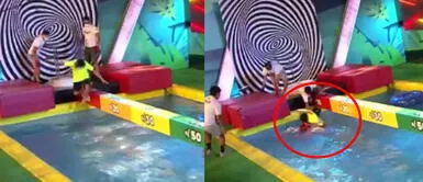 Joven sufre aparatosa caída en Esto es Habacilar Esto es Habacilar: Participante sufre fuerte caída y casi se ahoga en la piscina