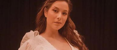 Natalia Salas y falda bordados Natalia Salas deslumbra con un look moderno y fresco decorado con bordados andinos