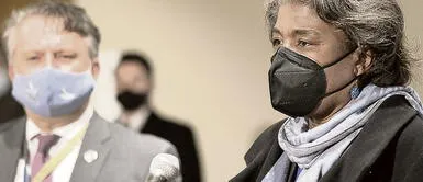 La embajadora de EEUU ante las ONU, Linda Thomas-Greenfield, denunció el "genocidio" de la minoría uigures. Foto: AFP EE.UU. alerta que China usa los Juegos Olímpicos para encubrir el "genocidio" de una región