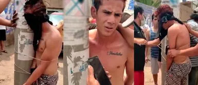 Delincuente había robado 1.000 soles y un celular a bodeguero. Chaclacayo: Delincuente es atado a un poste y casi quemado vivo tras robar a un bodeguero