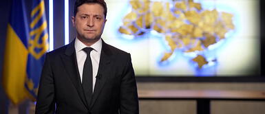 El presidente de Ucrania, Volodymyr Zelensky. Volodymyr Zelensky llama a extranjeros con experiencia en combate a unirse a las Fuerzas Armadas de Ucrania