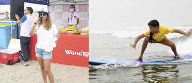 Sofía Mulanovich premió en ASIA Sofia Mulavich premia a jovenes surfistas en Copa Asia Surf Kids