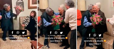 Los usuarios de TikTok se enternecieron con el detalle del adulto mayor. Adulto mayor sorprende a su esposa con una serenata por su cumpleaños