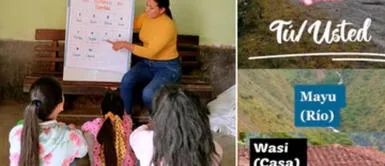 La joven huancavelicana enseña quechua, el idioma que aprendió de sus padres y abuelos. Joven sorprende con su novedosa forma de enseñar quechua