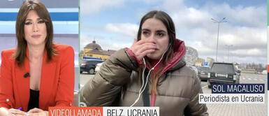 Reportera no pudo contener las lágrimas asegurando que se hará cargo de la hija de su colega mientras él va a la guerra. Ucrania: Periodista llora por su camarógrafo que le encargó a su hija para ir a luchar por su país