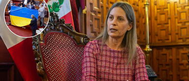 María del Carmen Alva solicitó que retiren la bandera de Ucrania tras ser informada de su prohibición. María del Carmen Alva solicita retirar bandera ucraniana de los escaños del Congreso