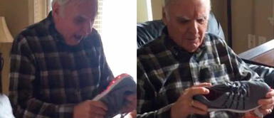 La emotiva reacción de un abuelo al recibir sus ansiadas zapatillas con luces La emotiva reacción de un abuelo al recibir sus ansiadas zapatillas con luces
