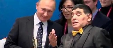 Diego Armando Maradona es ídolo de grandes y de chicos. Y también de Vladímir Putin. Diego Maradona y la vez que se juntó con Vladímir Putin | VIDEO