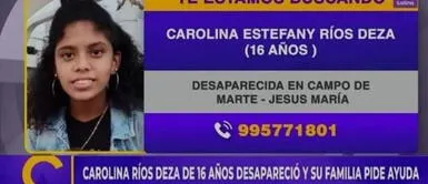 Jesús María: Padre denuncia que su hija desapareció cuando iba a sus clases de vóley Adolescente desaparece cuando iba rumbo a sus clases de vóley