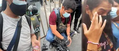 Periodistas fueron agredidos cuando cubrían las manifestaciones a favor del voto de confianza (Foto: GLR/IPYS) Manifestantes a favor de Castillo agredieron con látigos a periodistas en el frontis del Congreso