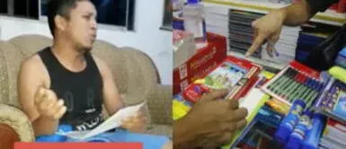 Padre de familia al ver la lista de útiles de su hijo Padre de familia al ver la lista de útiles de su niño: "¿Tanta cartulina? Acaso hará huelga"