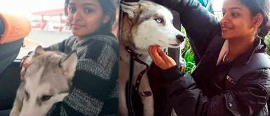 Joven se regresó con su perrita a la India. Joven pasó momentos difíciles para huir de Ucrania con su perrita