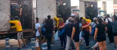 Un grupo de mujeres tuvieron que intervenir para socorrer al joven. Joven es arrastrado por camión municipal que le incautó su carrito de helados