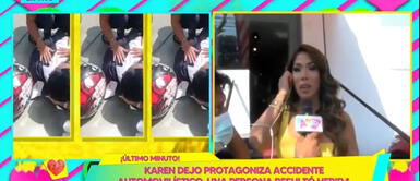 Karen Dejo protagoniza accidente de tránsito Karen Dejo protagoniza accidente de tránsito en Miraflores