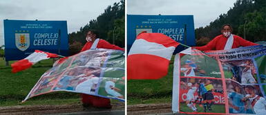 David Chauca asistió al entrenamiento de la selección uruguaya. Hincha Israelita acude a concentración de 'Charrúas': "Jueguen al fútbol limpio"