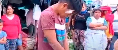 El joven había sido capturado robando cajones de frutas en un mercado de Junín. Madre recibió azotes por defender a su hijo que fue atrapado robando en un mercado de Junín