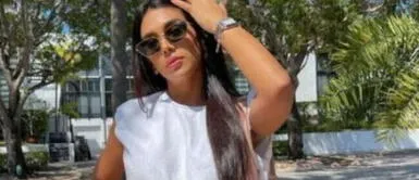 Vania Bludau y falda de algodón tejido Vania Bludau conquista playa de Punta Hermosa con falda wrap de algodón que armoniza figura