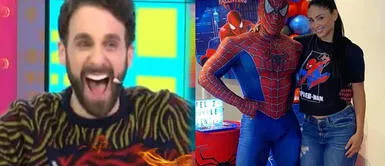 Rodrigo González trolea a Christian Domínguez Rodrigo González se sorprende al ver a Christian Domínguez disfrazado de superhéroe