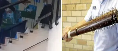 Hombre llega con palo con clavos a reclamar al colegio donde su hija habría sufrido agresión Hombre llega con palo con clavos al colegio donde su hija habría sufrido agresión