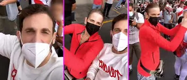 Rodrigo González y Gigi Mitre llegaron a la marcha contra Pedro Castillo Rodrigo González y Gigi Mitre se presentaron en marcha contra gobierno de Pedro Castillo