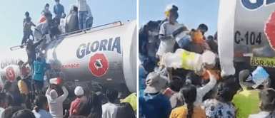 Ica: saquean y descargan la leche con baldes Ica: saquean y descargan la leche con baldes