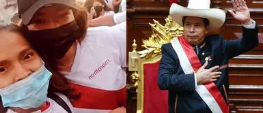 Joven asistió con la camiseta de la selección peruana de fútbol a marcha contra Castillo. Hija de Keiko Fujimori asistió a marcha contra Pedro Castillo y se tomó fotos con sus seguidores