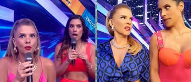 Johanna San Miguel y María Pía Copello siguen en medio de sus enfrentamientos. Johanna San Miguel le jala el cabello a María Pía en programa en vivo de “Esto es Guerra” | VIDEO