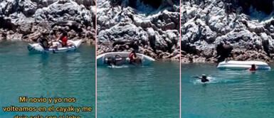 Jóvenes tuvieron accidente en el mar y muchacha se queda con lobo marino. Joven viaja con su novia a Paracas para ver a los lobos marinos y la deja junto a uno de ellos