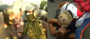 Policías se ríen de manifestante desmayada Policías se ríen de mujer que se desmayó en marcha contra gobierno de Pedro Castillo