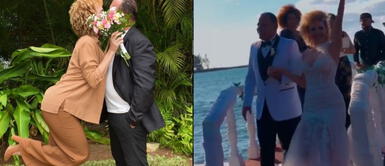 Lisandra Lizama y su vestido de novia en boda con Mauricio Diez Canseco Lisandra Lizama le da el sí a Mauricio Diez Canseco con romántico vestido de novia frente al mar