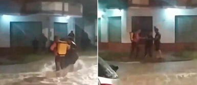 Empezó como un acto de solidaridad, pero luego cobró una tarifa por cruzar la calle inundada Hombre empezó ayudando a sus vecinos a cruzar la calle inundada, pero luego les cobraba
