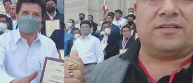 Alcalde de Moche, César Fernández, hace desplante a Pedro Castillo en Palacio de Gobierno durante ceremonia de reconocimiento. Alcalde de Moche hace desplante a Pedro Castillo: “No estoy para reconocimientos tontos y baratos”
