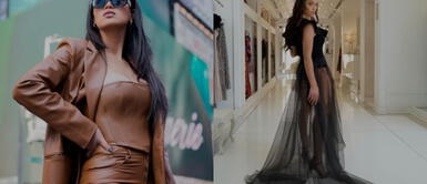 Angie Arizaga expone tendencia lencería a la vista con traje sastre Angie Arizaga exhibe osada tendencia enfundada en traje sastre rosa que expresa sofisticación