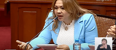 Karelim López asistió al Parlamento. Foto: captura de Congreso TV Karelim López asistió al Parlamento. Foto: captura de Congreso TV